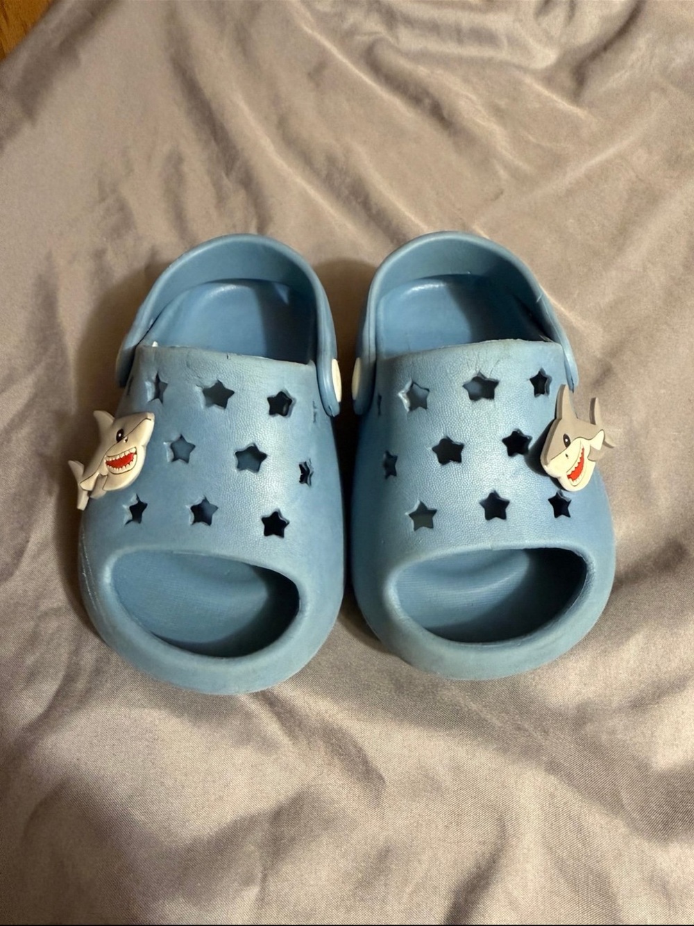 Kids Light Blue Shark Clog Sandals - Comfortable Slip-On